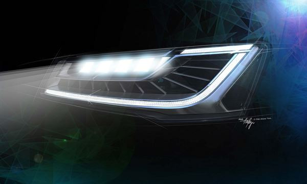 Les phares à LED à faisceau matriciel de l'Audi A8 produisent une lumière brillante