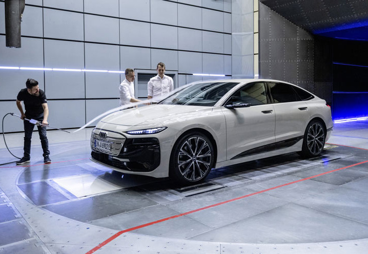 L'aérodynamique de l'Audi A6 Sportback e-tron atteint une valeur Cx de 0,21